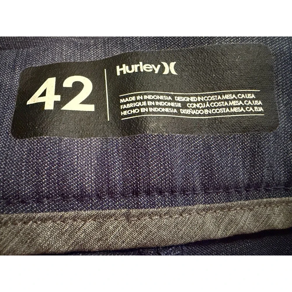 Hurley Shorts Men's 42x11 Navy Static Microfiber Quick Dry Comfort